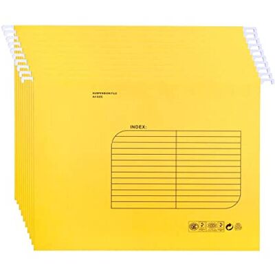 SOYIRI 25 Piezas Colgantes A4,Archivadores Colgante(Amarillo) con Pestañas e Inserciones de Tarjetas,para Escuela Hogar, Oficina SOYIRI 25 Piezas Colgantes A4,Archivadores Colgante(Amarillo) con Pestañas e Inserciones de Tarjetas,para Escuela Hogar, Oficina