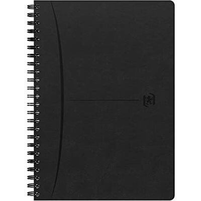 Oxford Cuaderno con diseño de cuadros pequeños (5 mm, 160 páginas, encuadernación integral, cubierta de piel sintética, color negro Oxford Cuaderno con diseño de cuadros pequeños (5 mm, 160 páginas, encuadernación integral, cubierta de piel sintética, color negro