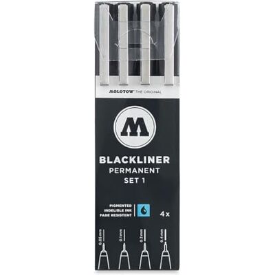 Molotow Perfilador de ojos, MO200486 blackliner, color negro, color Negro 4 unidades Molotow Perfilador de ojos, MO200486 blackliner, color negro, color Negro 4 unidades
