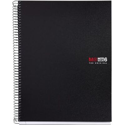 Miquelrius Cuaderno A4 Cuadriculado, 150 Hojas, 6 Colores, Negro Tapa de Polipropileno Resistente, Papel Extra Opaco de 70 g/m², 4 Taladros para Archivar, Notebook The Originals Miquelrius Cuaderno A4 Cuadriculado, 150 Hojas, 6 Colores, Negro Tapa de Polipropileno Resistente, Papel Extra Opaco de 70 g/m², 4 Taladros para Archivar, Notebook The Originals