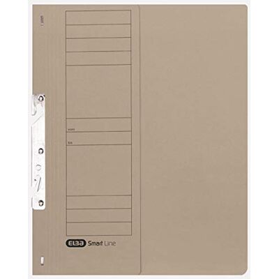 Elba 22451GR Archivador con grapado (250 g/m2, cartón manila, aproximadamente 200 hojas A4, media cubierta frontal, 50 unidades), color gris Elba 22451GR Archivador con grapado (250 g/m2, cartón manila, aproximadamente 200 hojas A4, media cubierta frontal, 50 unidades), color gris