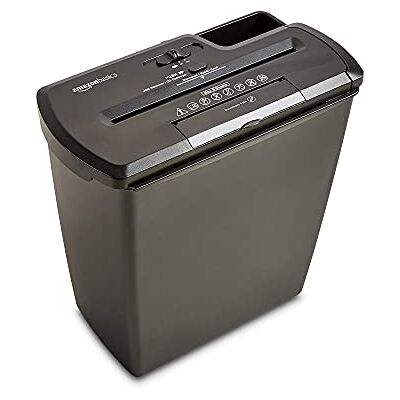 Amazon Basics Destructora de papel, tarjetas de crédito y CD con recipiente separable corte en tiras, capacidad de hasta 7-8 hojas negro, 32.5 L x 16.5 W x 33 H cm, 2.8 kg Amazon Basics Destructora de papel, tarjetas de crédito y CD con recipiente separable corte en tiras, capacidad de hasta 7-8 hojas negro, 32.5 L x 16.5 W x 33 H cm, 2.8 kg