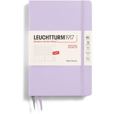 LEUCHTTURM1917 Agenda semanal 2025, Paperback B6+ tapa dura, calendario de 12 meses, a rayas, color morado, inglés LEUCHTTURM1917 Agenda semanal 2025, Paperback B6+ tapa dura, calendario de 12 meses, a rayas, color morado, inglés