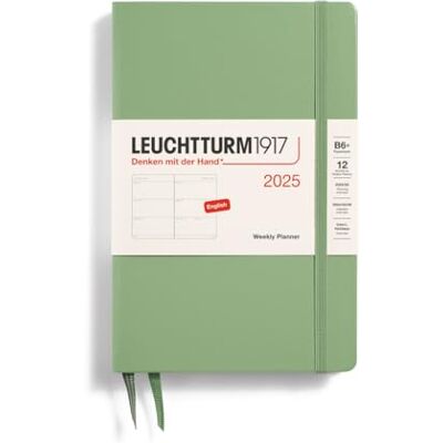LEUCHTTURM1917 Paperback (B6+) Agenda semanal 2025, salvia, inglés LEUCHTTURM1917 Paperback (B6+) Agenda semanal 2025, salvia, inglés