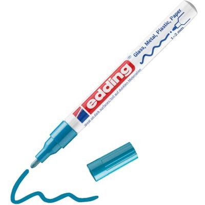 Edding 751 marcador de tinta opaca brillante azul claro 1 rotulador punta redonda 1-2 mm rotulador brillante efecto lacado para vidrio, piedras, madera, plástico, papel color permanente Edding 751 marcador de tinta opaca brillante azul claro 1 rotulador punta redonda 1-2 mm rotulador brillante efecto lacado para vidrio, piedras, madera, plástico, papel color permanente