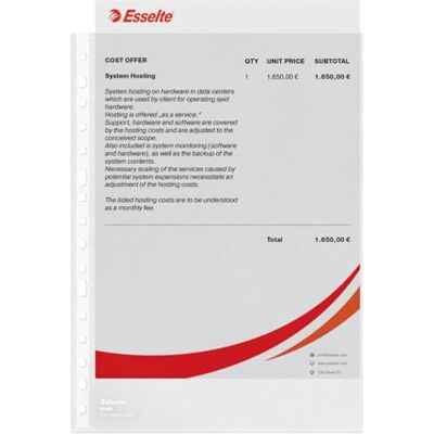 Esselte , Funda perforada multitaladro (16 taladros), tamaño folio para proteger documentos en casa, oficina o en el colegio, caja de 100 unidades, PP (polipropileno) 100% reciclable, Esselte , Funda perforada multitaladro (16 taladros), tamaño folio para proteger documentos en casa, oficina o en el colegio, caja de 100 unidades, PP (polipropileno) 100% reciclable,