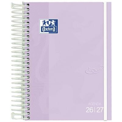 Oxford Touch, Agenda 2026 2027, Día por Página, Tapa Extradura, 12x18 cm, Español, Color Lavanda Oxford Touch, Agenda 2026 2027, Día por Página, Tapa Extradura, 12x18 cm, Español, Color Lavanda