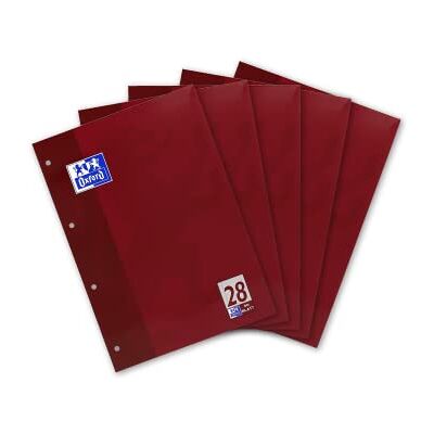 Oxford Hamelin Paperbrands 384405028 Lote de 5 blocs de hojas de cuadros (DIN A4, 50 hojas, 90 g/m², cuadros de 5 mm) Oxford Hamelin Paperbrands 384405028 Lote de 5 blocs de hojas de cuadros (DIN A4, 50 hojas, 90 g/m², cuadros de 5 mm)