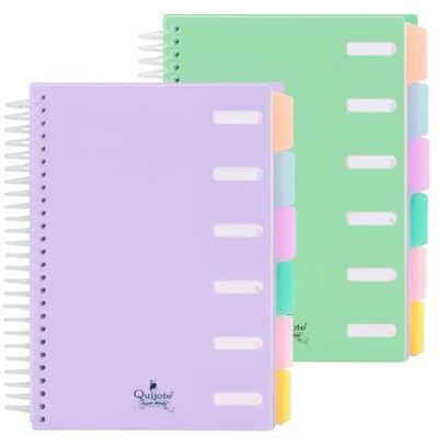 Starplast Pack 2 Blocs Libretas A5 Con Separadores Cuadriculado 5x5mm, Espiral transparente, tapa plástico, 120 hojas, 4 colores Pack 2 Aleatorio Starplast Pack 2 Blocs Libretas A5 Con Separadores Cuadriculado 5x5mm, Espiral transparente, tapa plástico, 120 hojas, 4 colores Pack 2 Aleatorio