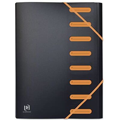 Oxford Clasificador extensible Students A4 8 Posiciones Cubierta Polypro Bicolor Negro/Azul Oxford Clasificador extensible Students A4 8 Posiciones Cubierta Polypro Bicolor Negro/Azul