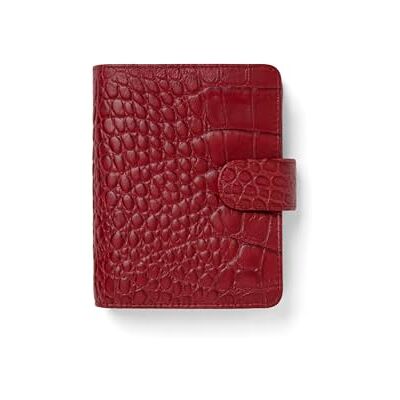 Filofax Pocket Classic Organizador de cocodrilo, color cereza Filofax Pocket Classic Organizador de cocodrilo, color cereza