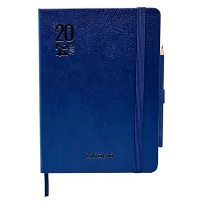 Mitama Agenda ELEGANCE BLU – Planificador diario – 12 meses 2024-366 páginas + 66 contenidos extra – Cubierta de piel ecológica + lápiz a juego – 15 x 21 cm Mitama Agenda ELEGANCE BLU – Planificador diario – 12 meses 2024-366 páginas + 66 contenidos extra – Cubierta de piel ecológica + lápiz a juego – 15 x 21 cm