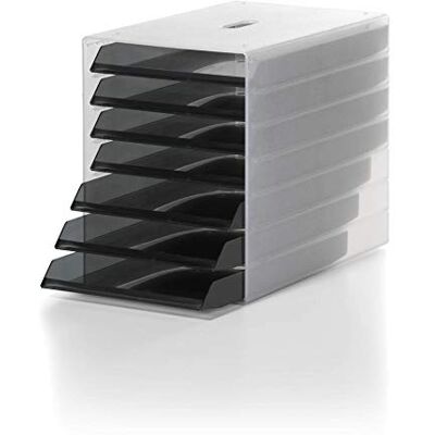 Durable Cajonera Idealbox, 7 compartimentos, gris, sin el panel frontal Durable Cajonera Idealbox, 7 compartimentos, gris, sin el panel frontal