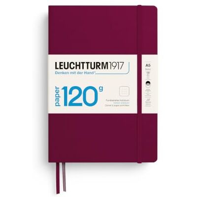 LEUCHTTURM1917 Libreta de notas Medium (A5), EDITION 120, Tapas duras, 203 páginas numeradas, Port Red, Puntos LEUCHTTURM1917 Libreta de notas Medium (A5), EDITION 120, Tapas duras, 203 páginas numeradas, Port Red, Puntos