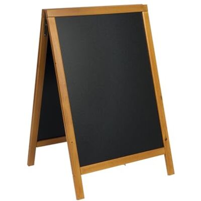 SECURIT Pizarra con caballete en Madera de Pino "Woody" Pizarra para Rotulador de Tiza Líquida Restaurante, Bar, Cafetería Tienda 55 x 85 cm Color teca SECURIT Pizarra con caballete en Madera de Pino "Woody" Pizarra para Rotulador de Tiza Líquida Restaurante, Bar, Cafetería Tienda 55 x 85 cm Color teca