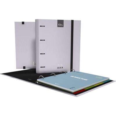 Grafoplas Kuru Archivador 4 Anillas A4 con Recambio, Pack Escolar Completo con Separadores + Planner + Pegatinas + Sobre Transparente, Tapa Rígida FSC, Plastificado Antirayadura, Color Lavanda Soft Grafoplas Kuru Archivador 4 Anillas A4 con Recambio, Pack Escolar Completo con Separadores + Planner + Pegatinas + Sobre Transparente, Tapa Rígida FSC, Plastificado Antirayadura, Color Lavanda Soft