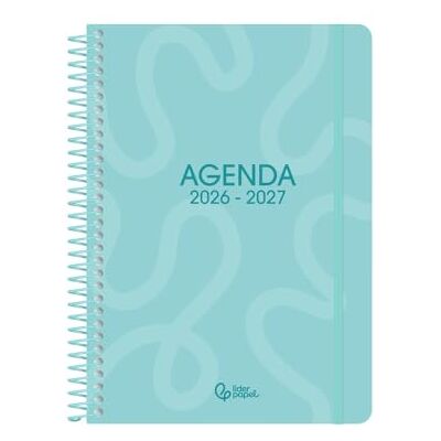 Liderpapel Agenda escolar curso 2026-2027 espiral classic dia pagina a5 bilingue 70g papel fsc (Turquesa) Liderpapel Agenda escolar curso 2026-2027 espiral classic dia pagina a5 bilingue 70g papel fsc (Turquesa)