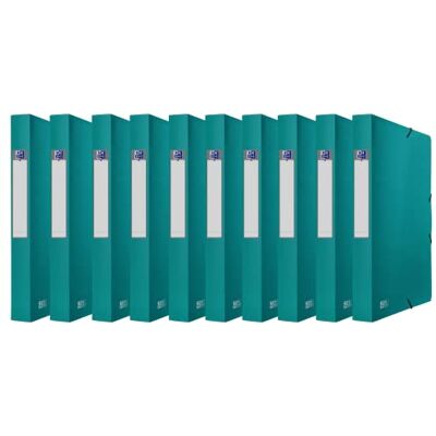 Oxford FolderSys Caja de plástico (A4, lomo de 4 cm, 10 unidades), color verde Oxford FolderSys Caja de plástico (A4, lomo de 4 cm, 10 unidades), color verde