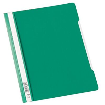 Durable Carpeta con tapa transparente,ancha, 50 piezas, verde Carpeta estándar con tapa transparente para fundas de folletos, con rayas de rotulación, plástico Durable Carpeta con tapa transparente,ancha, 50 piezas, verde Carpeta estándar con tapa transparente para fundas de folletos, con rayas de rotulación, plástico