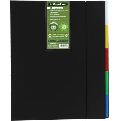 Grafoplas Carpeta de Fundas Extraibles a4 In&Out ECO, 30 Fundas Extra Recicladas 70%, Tapas Rígidas Recicladas 100%, Cambio Fundas Rápido y Práctico, Incluye 5 Separadores y Guía, Cierre Gomas Grafoplas Carpeta de Fundas Extraibles a4 In&Out ECO, 30 Fundas Extra Recicladas 70%, Tapas Rígidas Recicladas 100%, Cambio Fundas Rápido y Práctico, Incluye 5 Separadores y Guía, Cierre Gomas