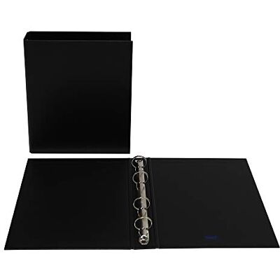 Favorit Archivador Formato Interior 15 x 21 cm, 4 anillas, diámetro 25 mm, negro Favorit Archivador Formato Interior 15 x 21 cm, 4 anillas, diámetro 25 mm, negro