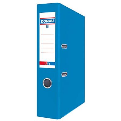 DONAU Paquete de 25 carpetas A4 / 75 mm / 7,5 cm/cubierta de plástico azul neón PP/papel/carpeta con ranura para oficina protección de bordes metálicos/ideal para oficina y escuela/punto verde DONAU Paquete de 25 carpetas A4 / 75 mm / 7,5 cm/cubierta de plástico azul neón PP/papel/carpeta con ranura para oficina protección de bordes metálicos/ideal para oficina y escuela/punto verde