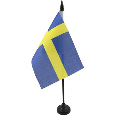 AZ FLAG Bandera de Mesa Suecia 15x10 cm Sueca Poliéster 100D Base Plástico Uso interior Bandera de escritorio Sverige acabado cosido y bordes reforzados con mástil de plástico y base de plástico AZ FLAG Bandera de Mesa Suecia 15x10 cm Sueca Poliéster 100D Base Plástico Uso interior Bandera de escritorio Sverige acabado cosido y bordes reforzados con mástil de plástico y base de plástico