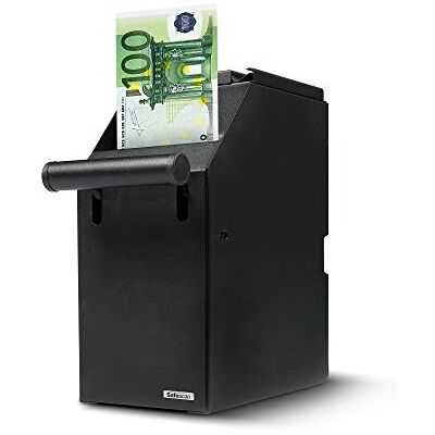 Safescan 4100 Caja para dinero negra que permite almacenar billetes de forma segura Almacena hasta 300 billetes Se coloca debajo de un mostrador Se puede instalar cerca del cajón portamonedas Safescan 4100 Caja para dinero negra que permite almacenar billetes de forma segura Almacena hasta 300 billetes Se coloca debajo de un mostrador Se puede instalar cerca del cajón portamonedas