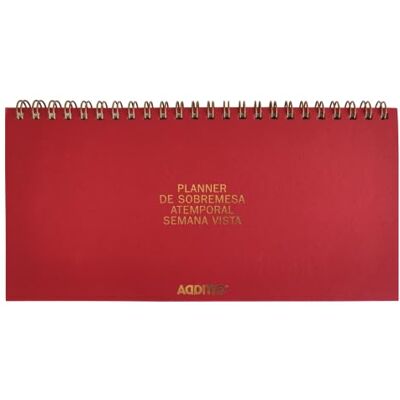 ADDITIO Planner de Sobremesa Semana Vista Atemporal Planificador Semanal 21 x 10 cm 108 Páginas con Notas Doble Espiral Papel Munken 100 g Organizador de Escritorio Rojo Castellano ADDITIO Planner de Sobremesa Semana Vista Atemporal Planificador Semanal 21 x 10 cm 108 Páginas con Notas Doble Espiral Papel Munken 100 g Organizador de Escritorio Rojo Castellano