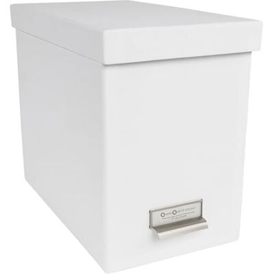 Bigso Box of Sweden Caja de almacenamiento de archivos de escritorio con marco de etiquetas de fibra de madera, material reciclado, color blanco, 10.2 x 7 x 13 pulgadas Bigso Box of Sweden Caja de almacenamiento de archivos de escritorio con marco de etiquetas de fibra de madera, material reciclado, color blanco, 10.2 x 7 x 13 pulgadas