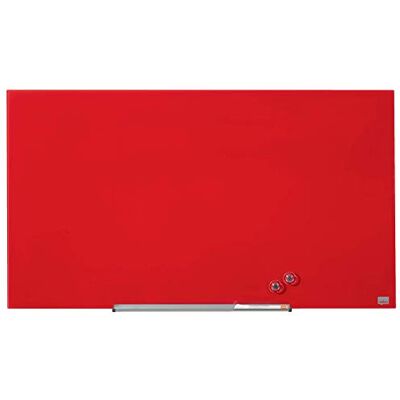 Nobo Pizarra Magnética de Cristal Con Bandeja para Rotuladores Extraíble, 1000 x 560 mm, Sistema de Instalación InvisaMount, Impression Pro, Rojo, Nobo Pizarra Magnética de Cristal Con Bandeja para Rotuladores Extraíble, 1000 x 560 mm, Sistema de Instalación InvisaMount, Impression Pro, Rojo,
