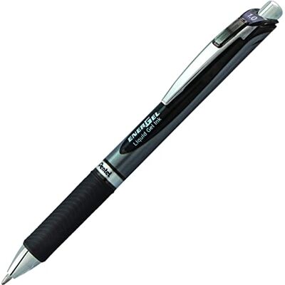 Pentel EnerGel – Lote de 12 bolígrafos de tinta gel retráctil, 1 mm, color negro Pentel EnerGel – Lote de 12 bolígrafos de tinta gel retráctil, 1 mm, color negro