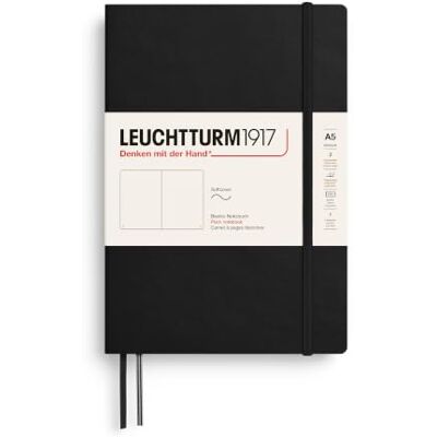 LEUCHTTURM1917 318651 Libreta Medium (A5) 145 x 210 mm, Tapa Blanda, 123 páginas numeradas, Negro, Lisa LEUCHTTURM1917 318651 Libreta Medium (A5) 145 x 210 mm, Tapa Blanda, 123 páginas numeradas, Negro, Lisa
