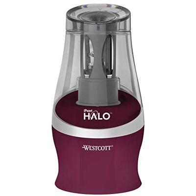 Westcott iPoint HALO Sacapuntas a pilas, color rojo oscuro Westcott iPoint HALO Sacapuntas a pilas, color rojo oscuro