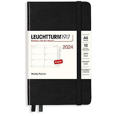 LEUCHTTURM1917 Agenda semanal Pocket (A6) 2024, 12 meses, negro, inglés LEUCHTTURM1917 Agenda semanal Pocket (A6) 2024, 12 meses, negro, inglés