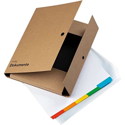 Pagna Carpeta Archivadora Portadocumentos con 2 Anillas, Papel de Estraza Natural Pagna Carpeta Archivadora Portadocumentos con 2 Anillas, Papel de Estraza Natural