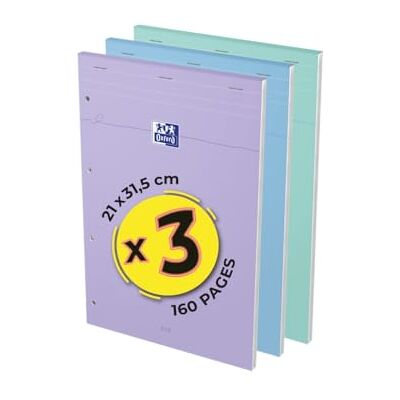 Oxford Smart Pastel A4+ 160 páginas 5 x 5 grapadas, tapa blanda para tarjetas suaves, colores surtidos Oxford Smart Pastel A4+ 160 páginas 5 x 5 grapadas, tapa blanda para tarjetas suaves, colores surtidos