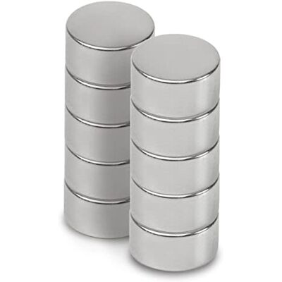 MAUL Imanes de neodimio redondos plata 10 piezas fuertes agarre fiable hasta 2.6 kg, formato compacto Ø 1 cm, uso por ambas caras, metal robusto, pack práctico de 10 MAUL Imanes de neodimio redondos plata 10 piezas fuertes agarre fiable hasta 2.6 kg, formato compacto Ø 1 cm, uso por ambas caras, metal robusto, pack práctico de 10
