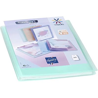 Viquel Protección de documentos personalizable Encuadernación A4 Portafotos de 120 caras (60 bolsillos) Propysoft Fundas transparentes y lisas Verde translúcido Viquel Protección de documentos personalizable Encuadernación A4 Portafotos de 120 caras (60 bolsillos) Propysoft Fundas transparentes y lisas Verde translúcido