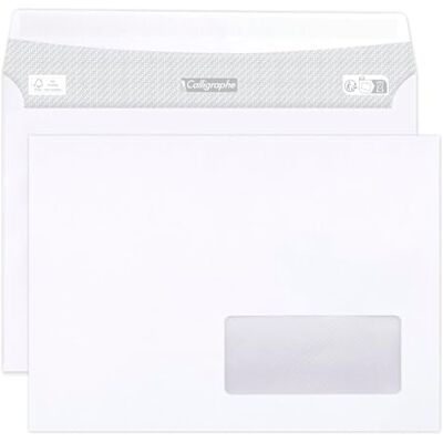Calligraphe Caligrafía (serie ) Caja de 500 sobres blancos C5-162 x 229 mm Autoadhesivos 80 g/m² Papel cristal ventana 45 x 100 (posición 20/20) Calligraphe Caligrafía (serie ) Caja de 500 sobres blancos C5-162 x 229 mm Autoadhesivos 80 g/m² Papel cristal ventana 45 x 100 (posición 20/20)