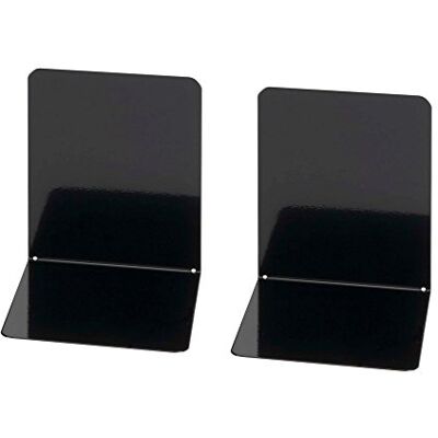 Wedo Sujetalibros de metal, ancho, 2 unidades, 14 x 12 x 14 cm, color negro Wedo Sujetalibros de metal, ancho, 2 unidades, 14 x 12 x 14 cm, color negro