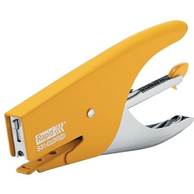 Rapid – Grapadora de Tenaza Supreme S51 Soft Grip de Metal, Carga Trasera, Capacidad 15 Hojas, Profundidad 42 mm, Color Amarillo Rapid – Grapadora de Tenaza Supreme S51 Soft Grip de Metal, Carga Trasera, Capacidad 15 Hojas, Profundidad 42 mm, Color Amarillo