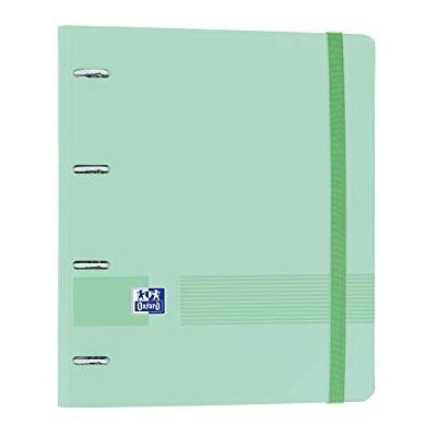 Oxford , Archivador 4 anillas plástico polyfoam con recambio y goma Live & Go, A4+ con recambio 100 Hojas, 5 bandas color y cuadrícula 5x5, color Mint Oxford , Archivador 4 anillas plástico polyfoam con recambio y goma Live & Go, A4+ con recambio 100 Hojas, 5 bandas color y cuadrícula 5x5, color Mint