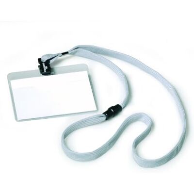 Durable Portanombres (con banda textil, 10, 60 x 90 mm, longitud de la banda 44 cm) Paquete de 10 piezas, gris Durable Portanombres (con banda textil, 10, 60 x 90 mm, longitud de la banda 44 cm) Paquete de 10 piezas, gris