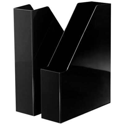 HAN 2x I-LINE Archivadores de plástico negro brillante A4/C4 Fabricado en Alemania, A4/C4, 76x247x318 mm, bandeja para archivos, soporte para folletos, bandeja documentos HAN 2x I-LINE Archivadores de plástico negro brillante A4/C4 Fabricado en Alemania, A4/C4, 76x247x318 mm, bandeja para archivos, soporte para folletos, bandeja documentos