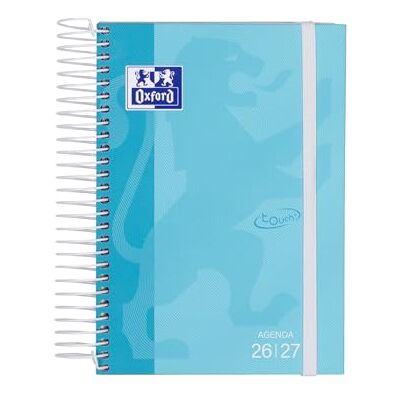 Oxford Touch, Agenda 2026 2027, Día por Página, Tapa Extradura, 12x18 cm, Español, Color Ice Mint Oxford Touch, Agenda 2026 2027, Día por Página, Tapa Extradura, 12x18 cm, Español, Color Ice Mint