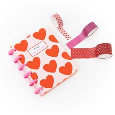 Mr. Wonderful – Set de Libreta A6 “P.D.: Te Quiero” + 3 Washi Tapes – 160 Páginas FSC con Espiral Extraíble – Papelería Romántica y Creativa Mr. Wonderful – Set de Libreta A6 “P.D.: Te Quiero” + 3 Washi Tapes – 160 Páginas FSC con Espiral Extraíble – Papelería Romántica y Creativa