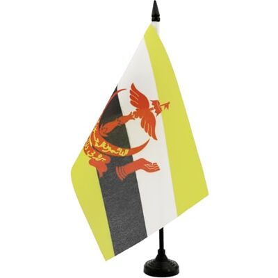 AZ FLAG Bandera de Mesa de Brunéi 21x14 cm Banderita de Despacho Bruneana 14 x 21 cm AZ FLAG Bandera de Mesa de Brunéi 21x14 cm Banderita de Despacho Bruneana 14 x 21 cm