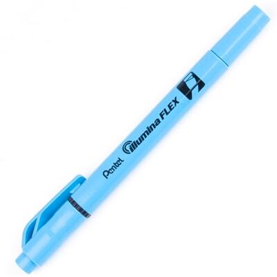Pentel Illumina Flex Rotulador de punta doble, tinta azul, paquete de 10 bolígrafos Pentel Illumina Flex Rotulador de punta doble, tinta azul, paquete de 10 bolígrafos