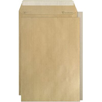 Clairefontaine Caja de 100 sobres Kraft Adour marrón con dorso de cartón rígido C4 229 x 324 mm Autoadhesivos 90 g/m² Clairefontaine Caja de 100 sobres Kraft Adour marrón con dorso de cartón rígido C4 229 x 324 mm Autoadhesivos 90 g/m²